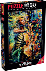 Anatolian Fabolous Cellist 1000-piece puzzle artwork close-up for vivid colors.