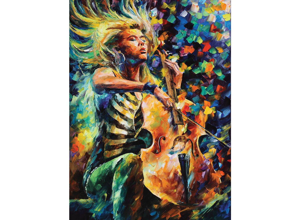 Anatolian Fabolous Cellist 1000-piece puzzle box front for family leisure.