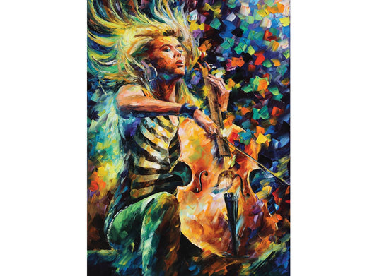 Anatolian Fabolous Cellist 1000-piece puzzle box front for family leisure.
