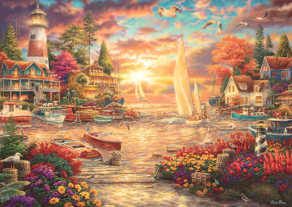 Anatolian Puzzle Into The Sunset finished 3000-piece image showing vibrant colors for immersive evenings.