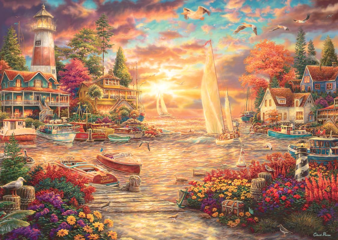 Anatolian Puzzle Into The Sunset finished 3000-piece image showing vibrant colors for immersive evenings.