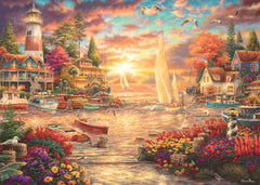 Anatolian Puzzle Into The Sunset finished 3000-piece image showing vibrant colors for immersive evenings.