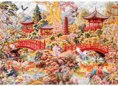 Anatolian Puzzle Japanese Garden 3000-piece cover image shows vibrant colors for immersive viewing