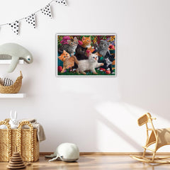 Anatolian Puzzle Kittens at Play cat scene to boost visual focus