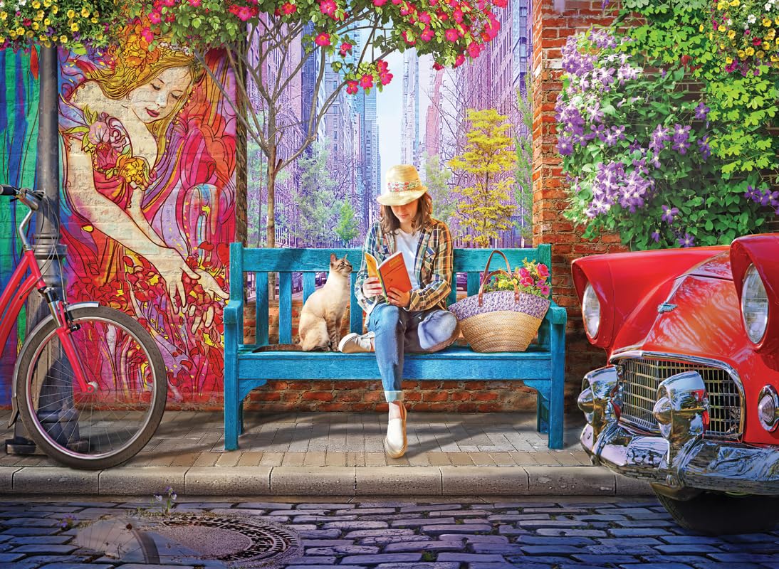 Anatolian Morning Reading 1000-piece puzzle box view highlighting sturdy stand and bright colors for family bonding.