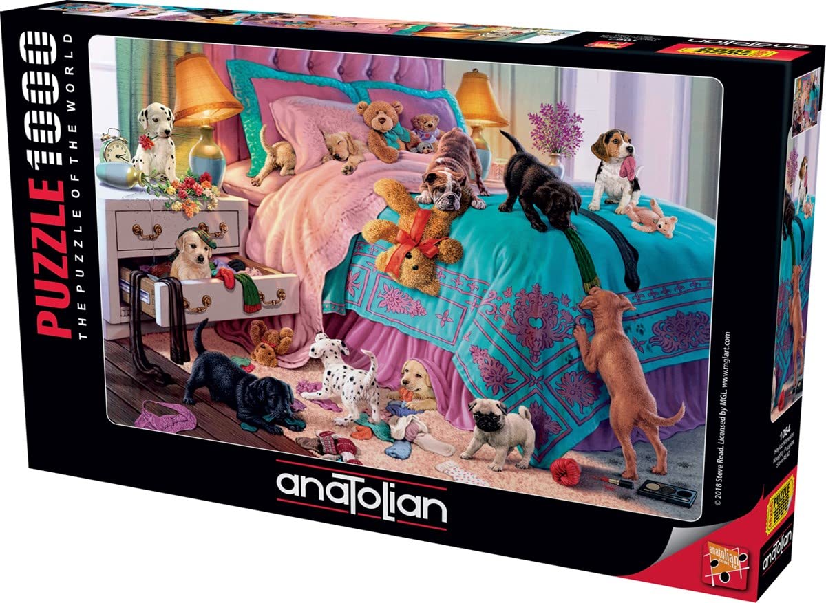 Anatolian Naughty Puppies puzzle cover inviting family fun with vivid colors