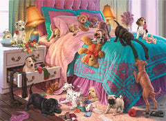 Anatolian Naughty Puppies puzzle pieces closeup showing bright colors for focused play