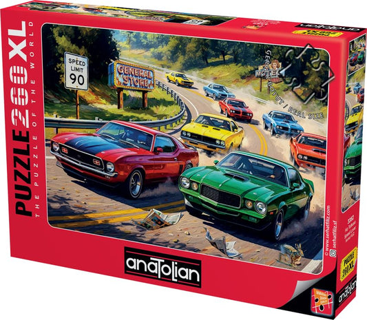 Anatolian Speed Lover puzzle box back highlights theme and gift-ready appeal.