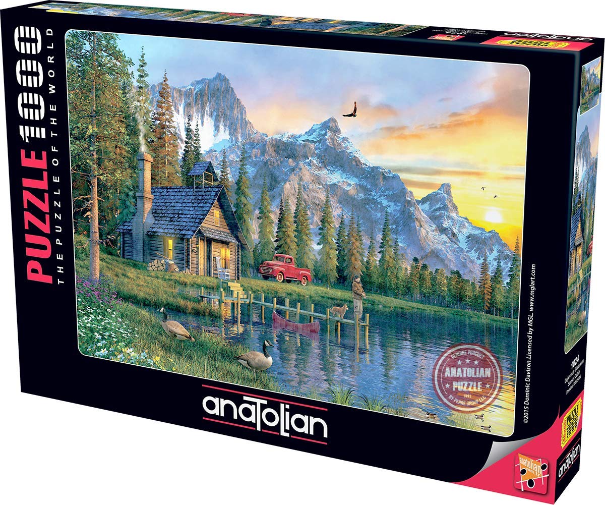 Finished Anatolian Sunset Cabin Puzzle sized 26 by 19 inches.