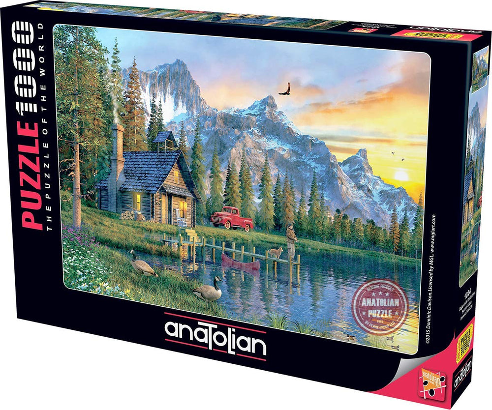 Finished Anatolian Sunset Cabin Puzzle sized 26 by 19 inches.