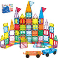 Anbalulu magnetic tiles 134-piece set for creative construction and learning
