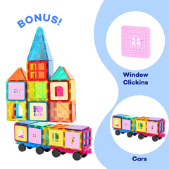 Anbalulu magnetic tiles round edges promote safe exploration and smoother building.