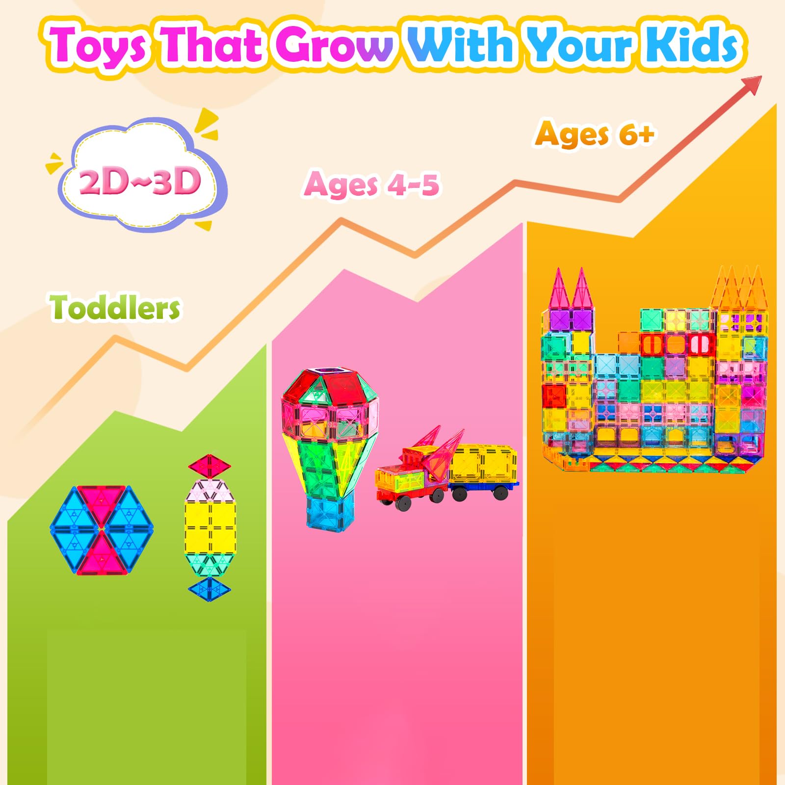 Anbalulu magnetic tiles smooth surface eases cleaning after active play.