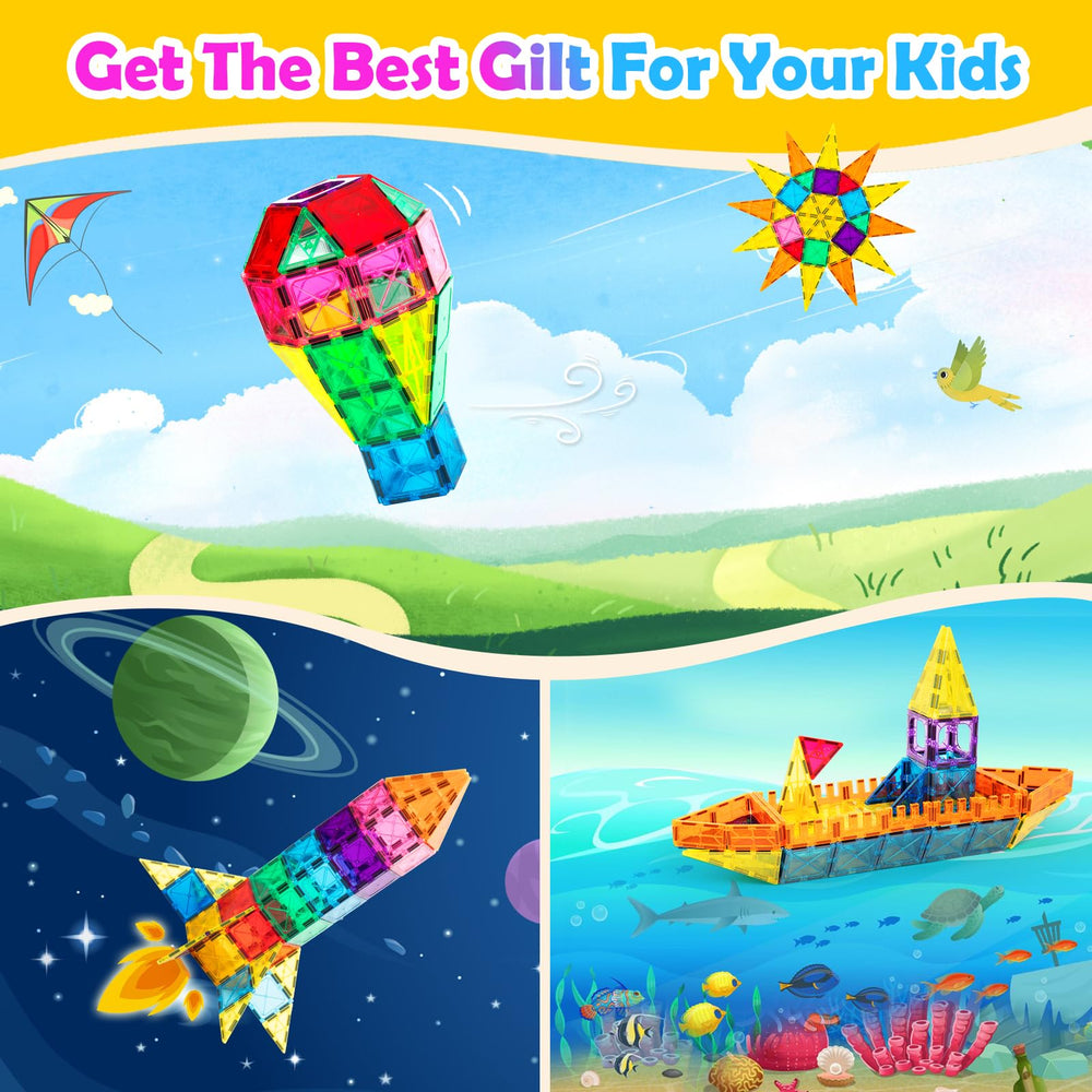 Anbalulu magnetic tiles vibrant design sparks colorful construction and storytelling.