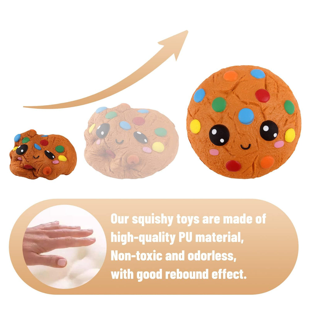 Anboor Kawaii Squishies vanilla cookie; soothing sensory toy for stress relief.