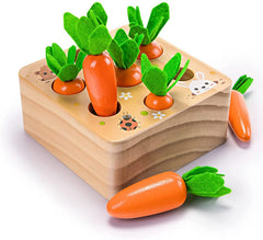 Ancaixin Montessori toy: a baby's hand with carrot pieces for sensory play.