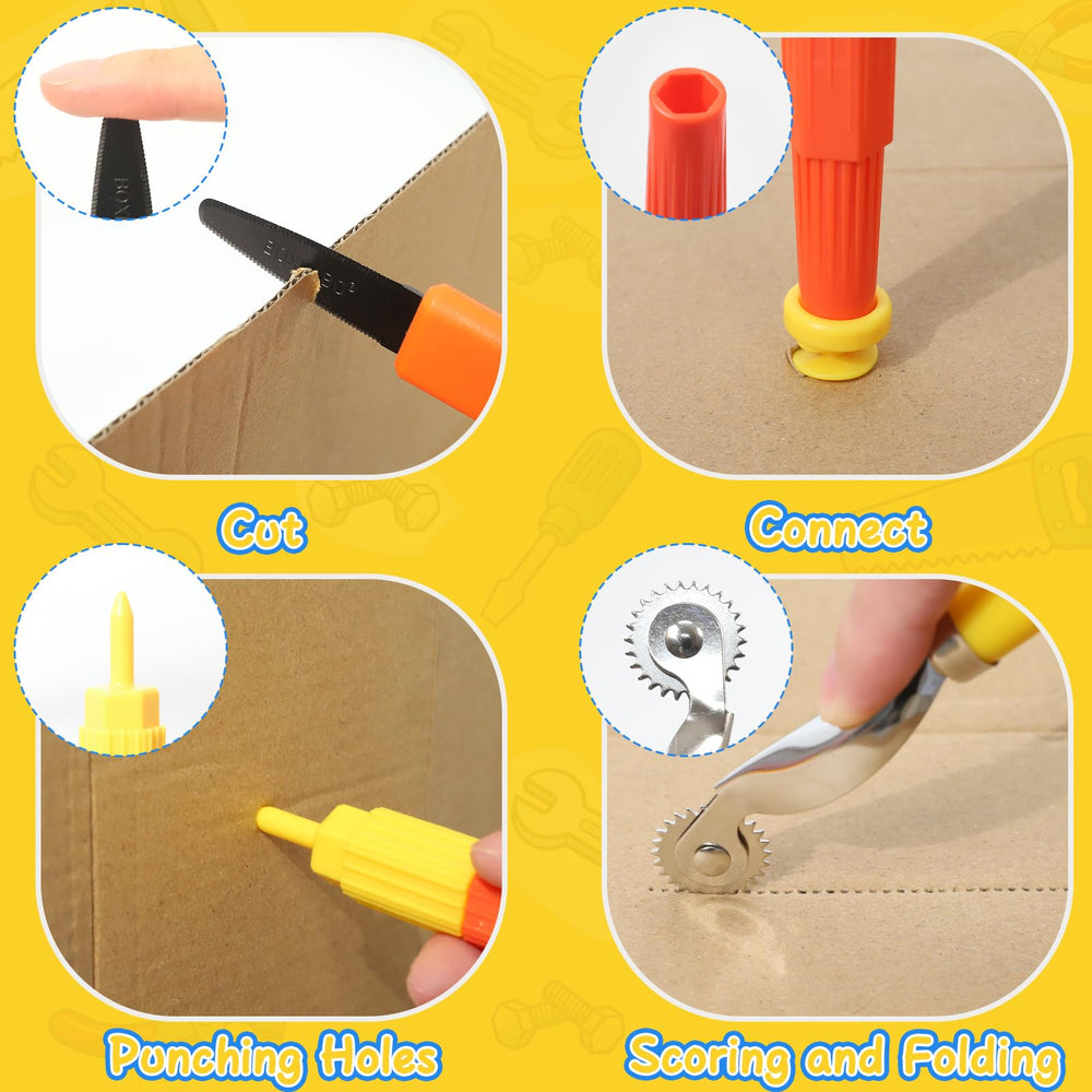 Stainless steel and plastic tools ensure durable family activity sessions.