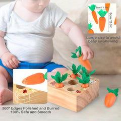 Ancaixin wooden carrot harvest tower promotes fine motor skills during sorting.