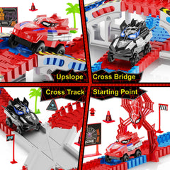 Ancitoy Bendable track pieces arranged to form a twisting layout.