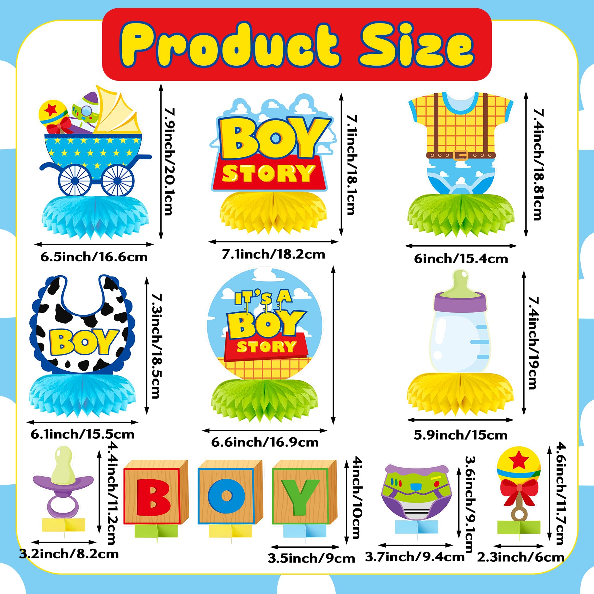 Andi Cppss Boy Story honeycomb centerpiece design 2 brightens baby shower tables