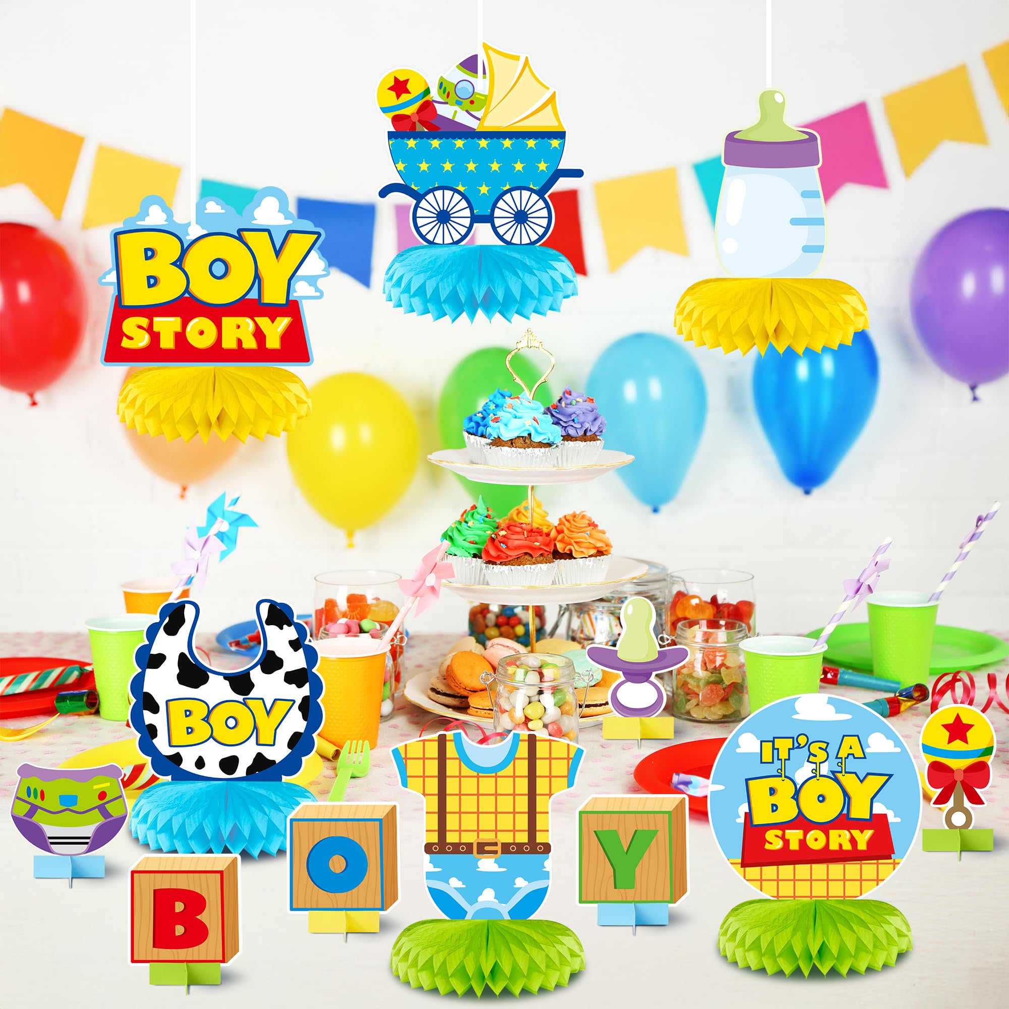 Andi Cppss Boy Story honeycomb centerpiece design 6 creates a focal point on the table