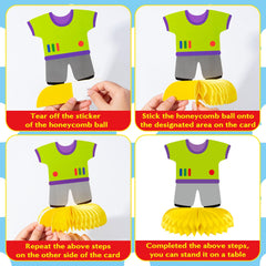 Andi Cppss Boy Story centerpieces use thick cardstock for sturdy display