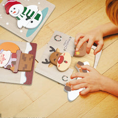 Anditoy Christmas Puzzles Snowman design encourages imaginative play and color learning.