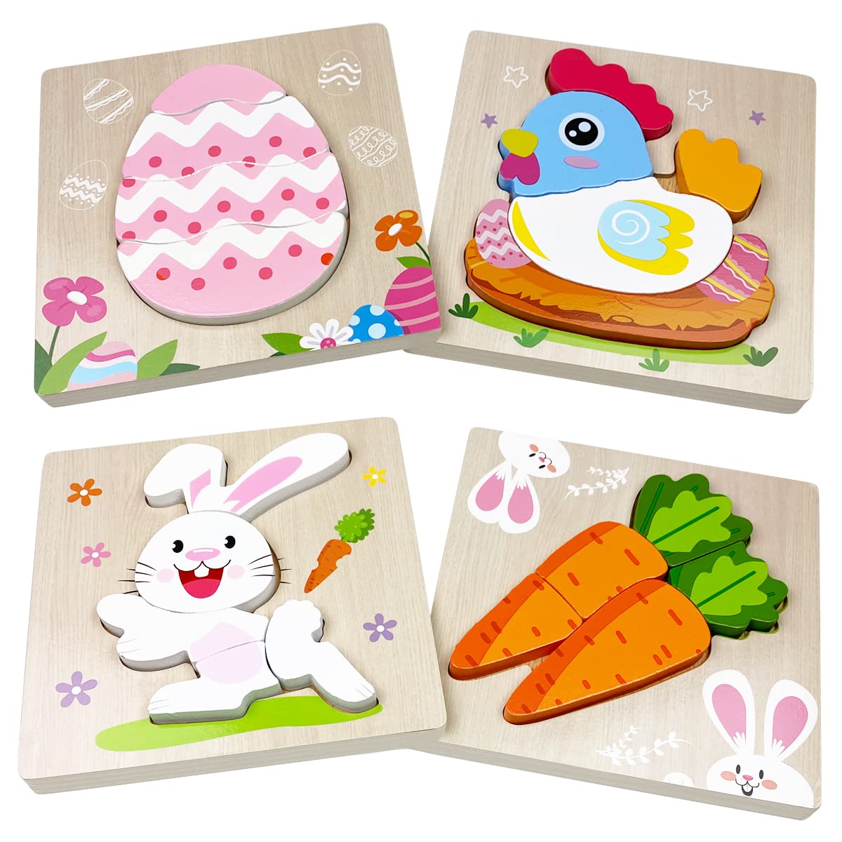 Anditoy Easter egg puzzle for kids boosts fine motor skills with bright shapes