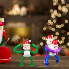 Anditoy Santa Claus green pop tubes for tactile pop-and-pull play.