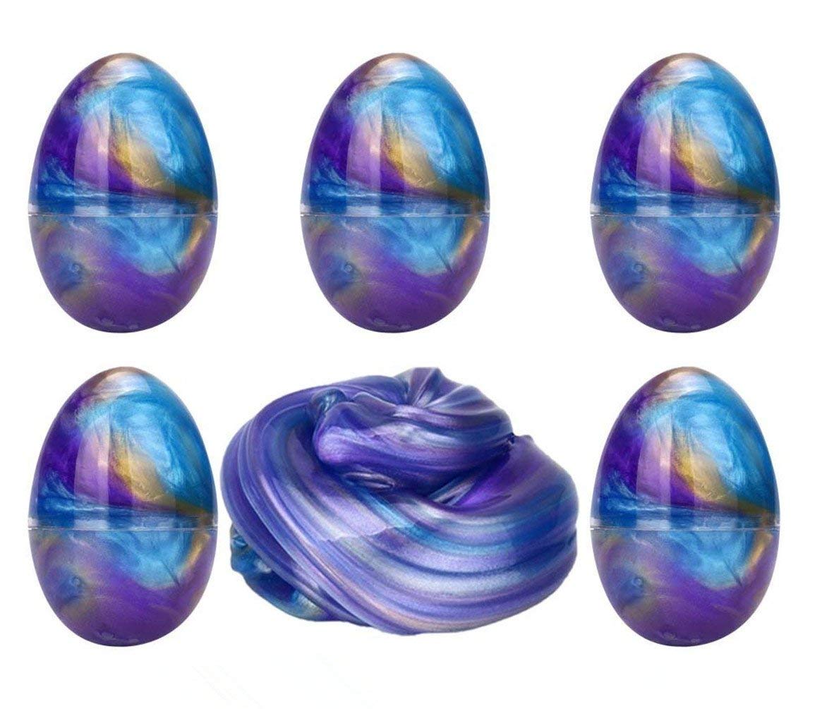 Anditoy slime eggs in blue, purple, and gold for creative, mess-free play.