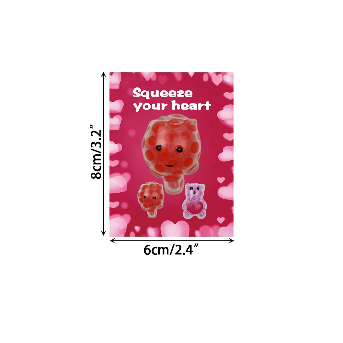 Anditoy Valentines cards set with squeeze toys, ideal school event prize