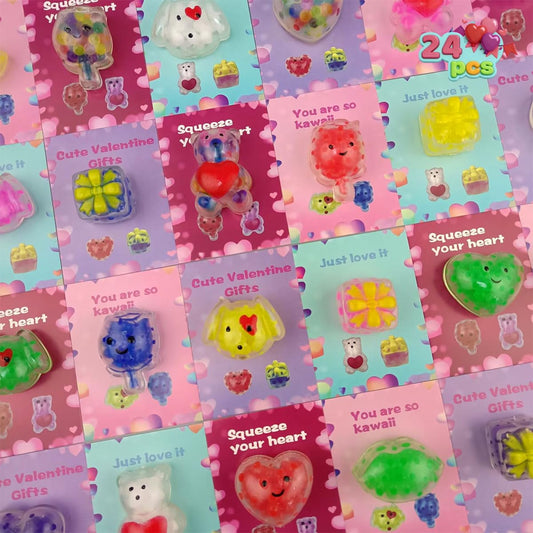Anditoy Valentines squeeze toy bear with cards, a cute classroom gift idea