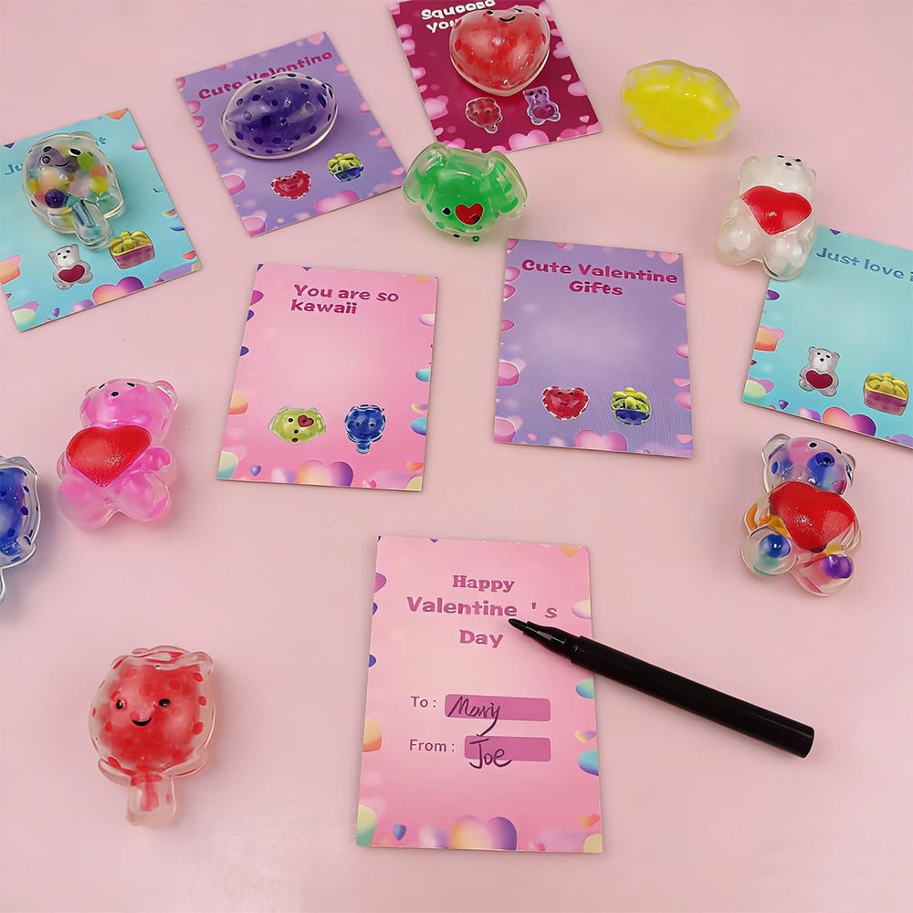 Anditoy Valentines squeeze toy rose with cards, charming celebration gift