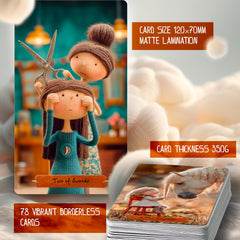 Andrew Bolotin Tarot of Knitted Tales card being shuffled for a smooth deck feel