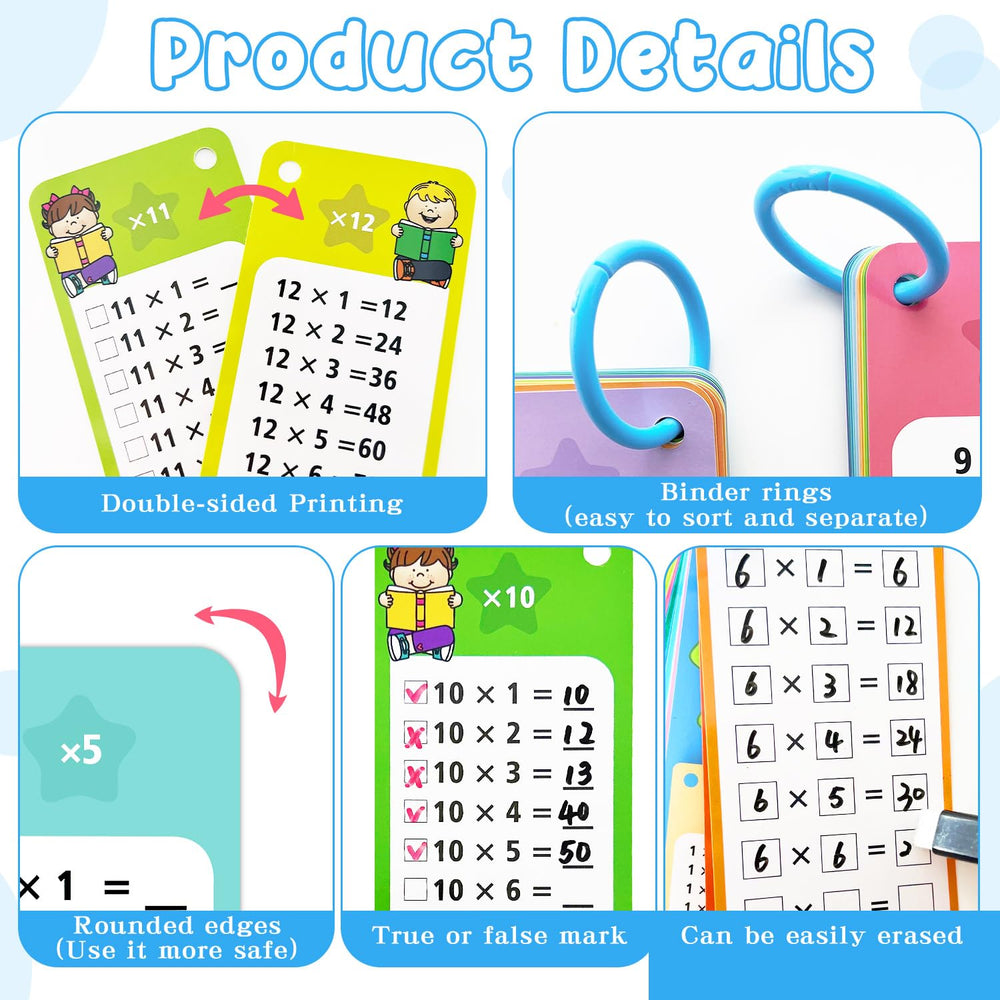 Anemeeoke dry erase markers with dual color for quick self-checks.