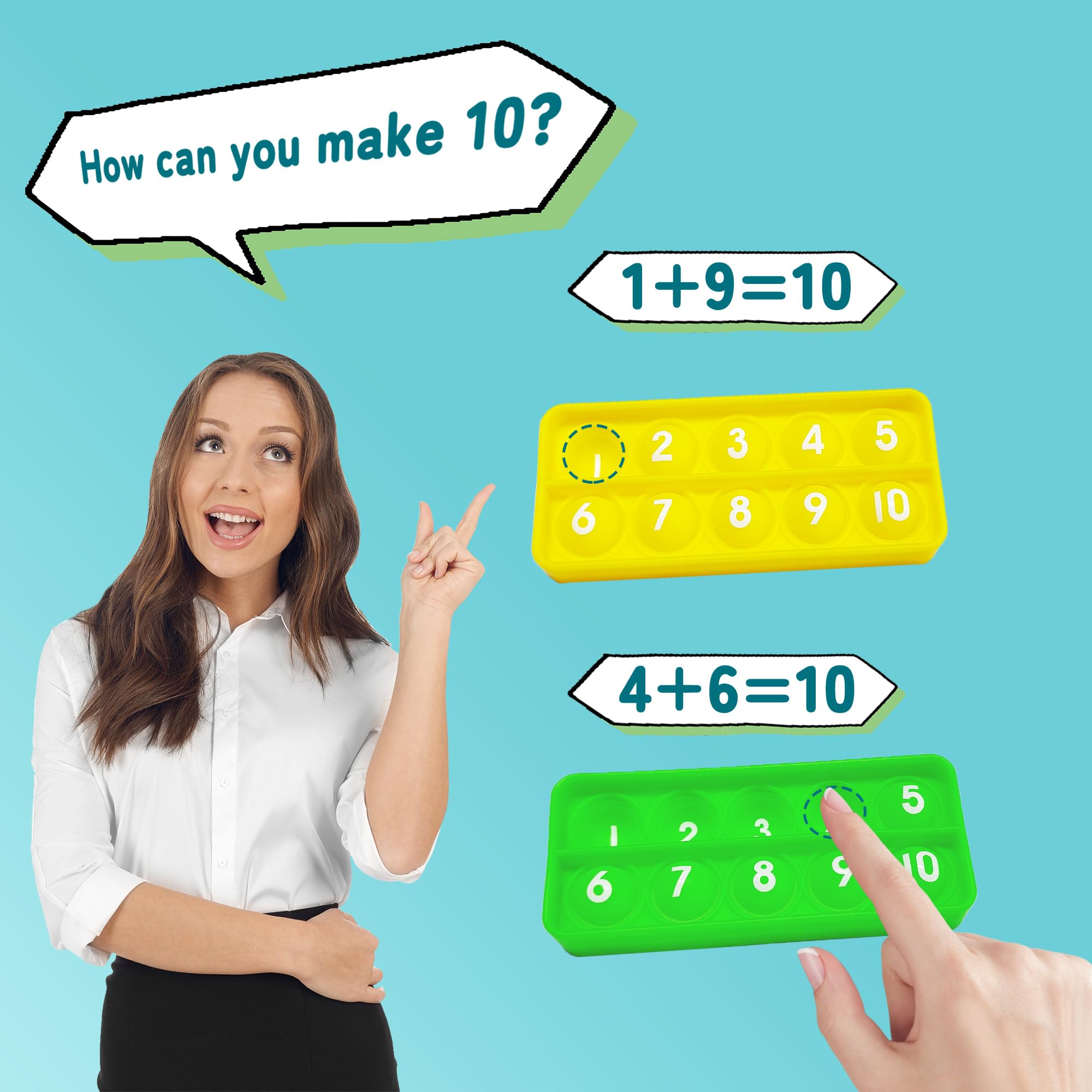 Anemeeoke Ten Frame Pop Board in classroom, students practice counting and number relationships.