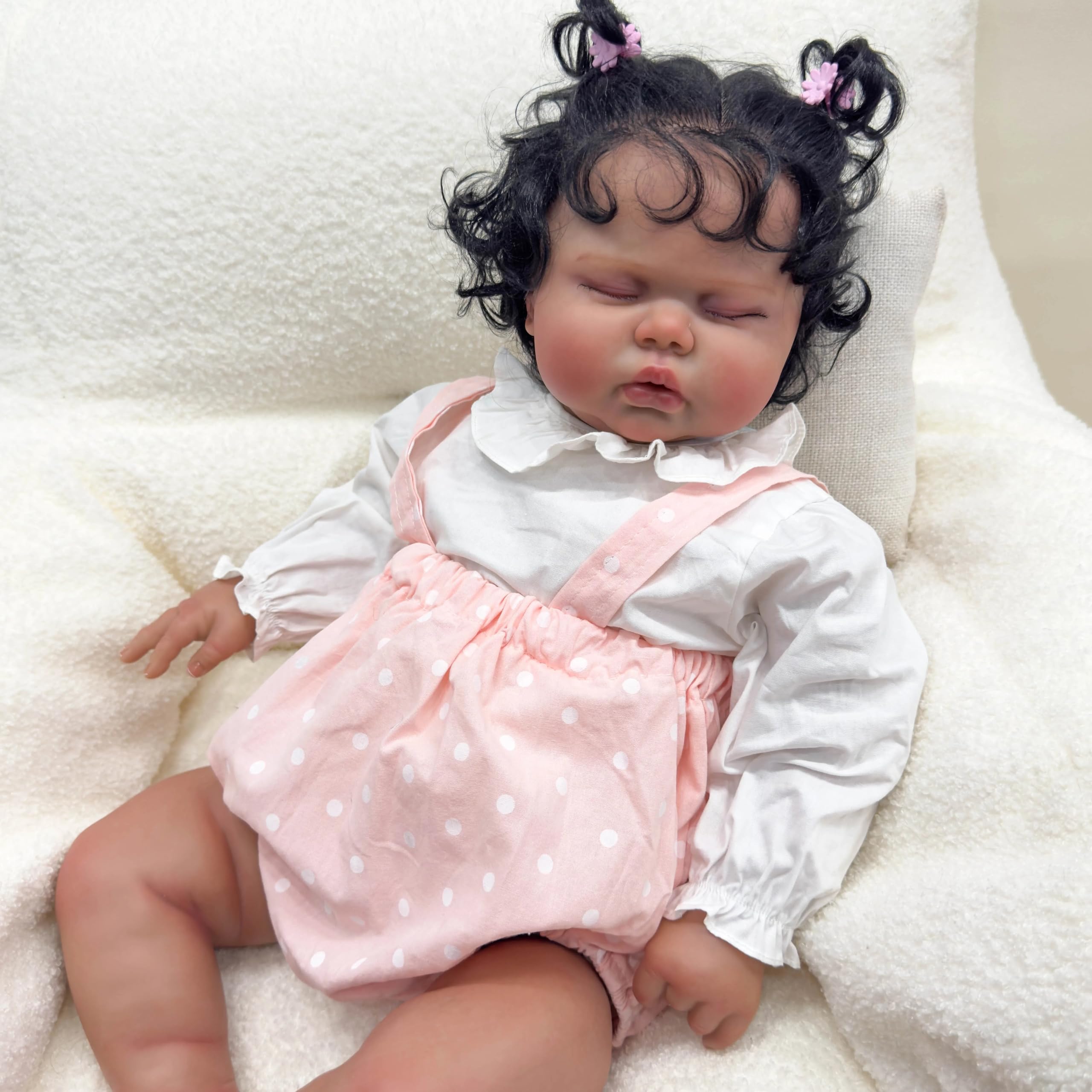 Angelbaby black girl doll hands showing movable joints for realistic posing