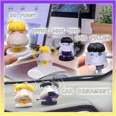 Angel's Wonderland hair plucking toy as a playful desk ornament after use.