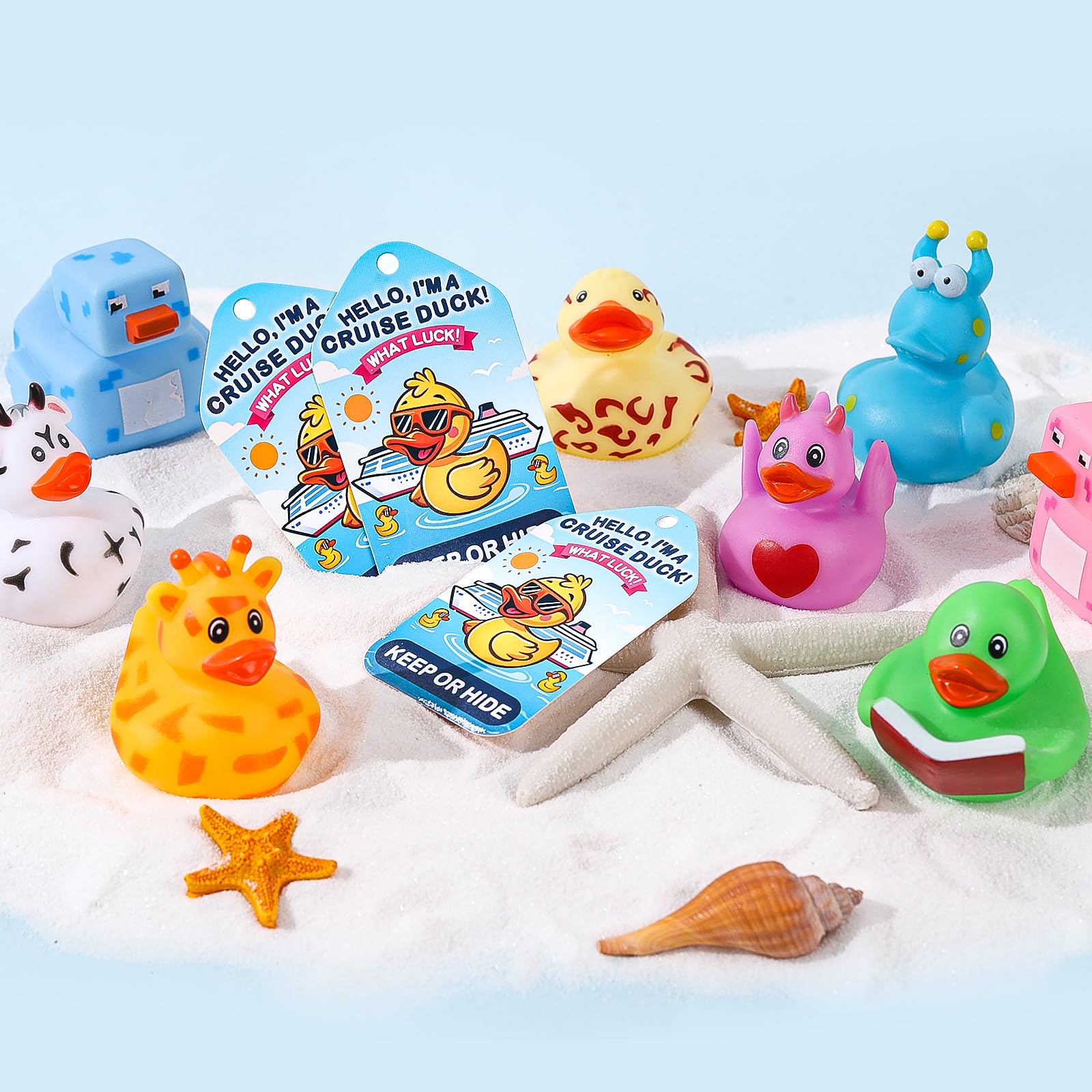 Anggiko cruise duck tags for personalized notes and game setups.