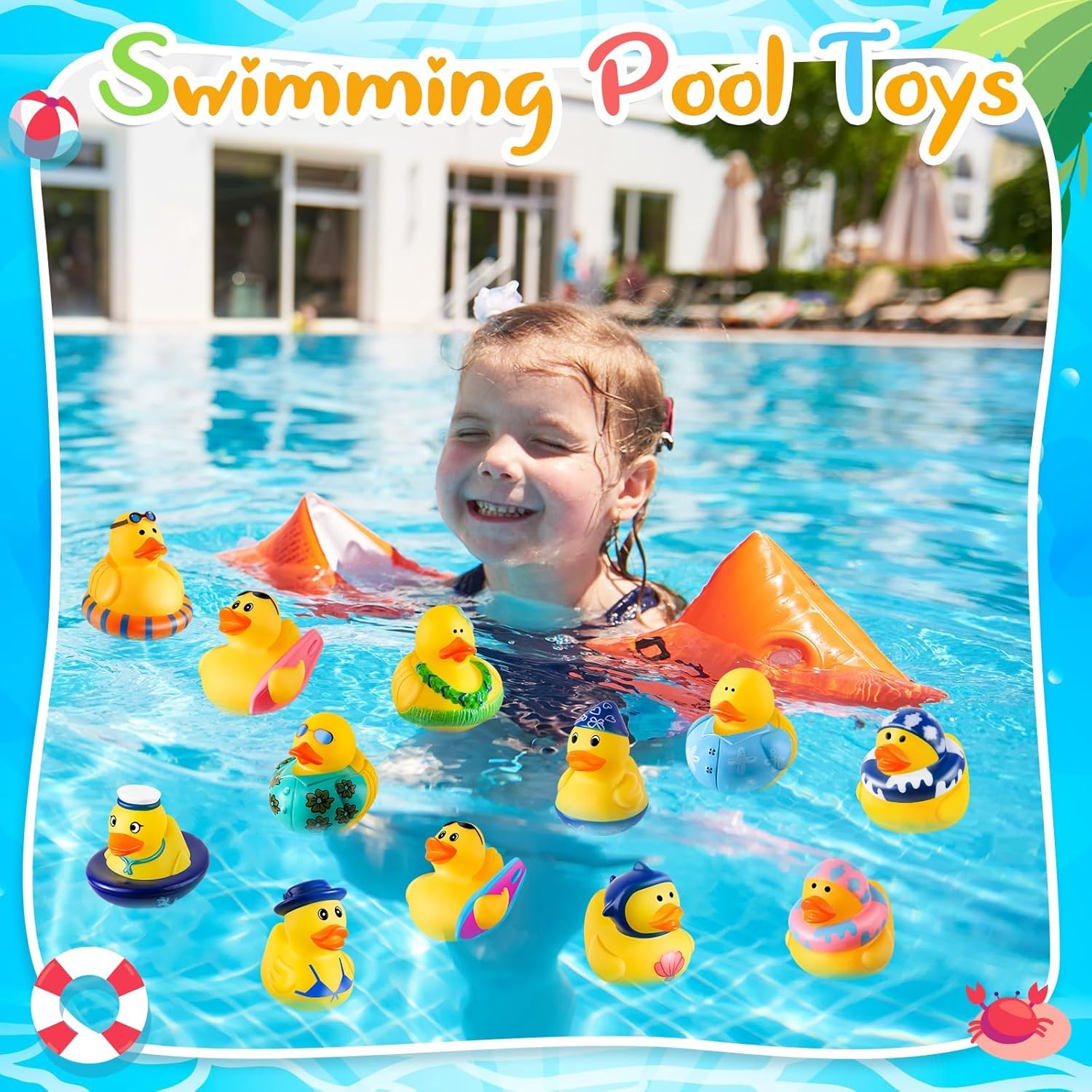 ANGGIKO pool bath ducks designed for splashy water play.