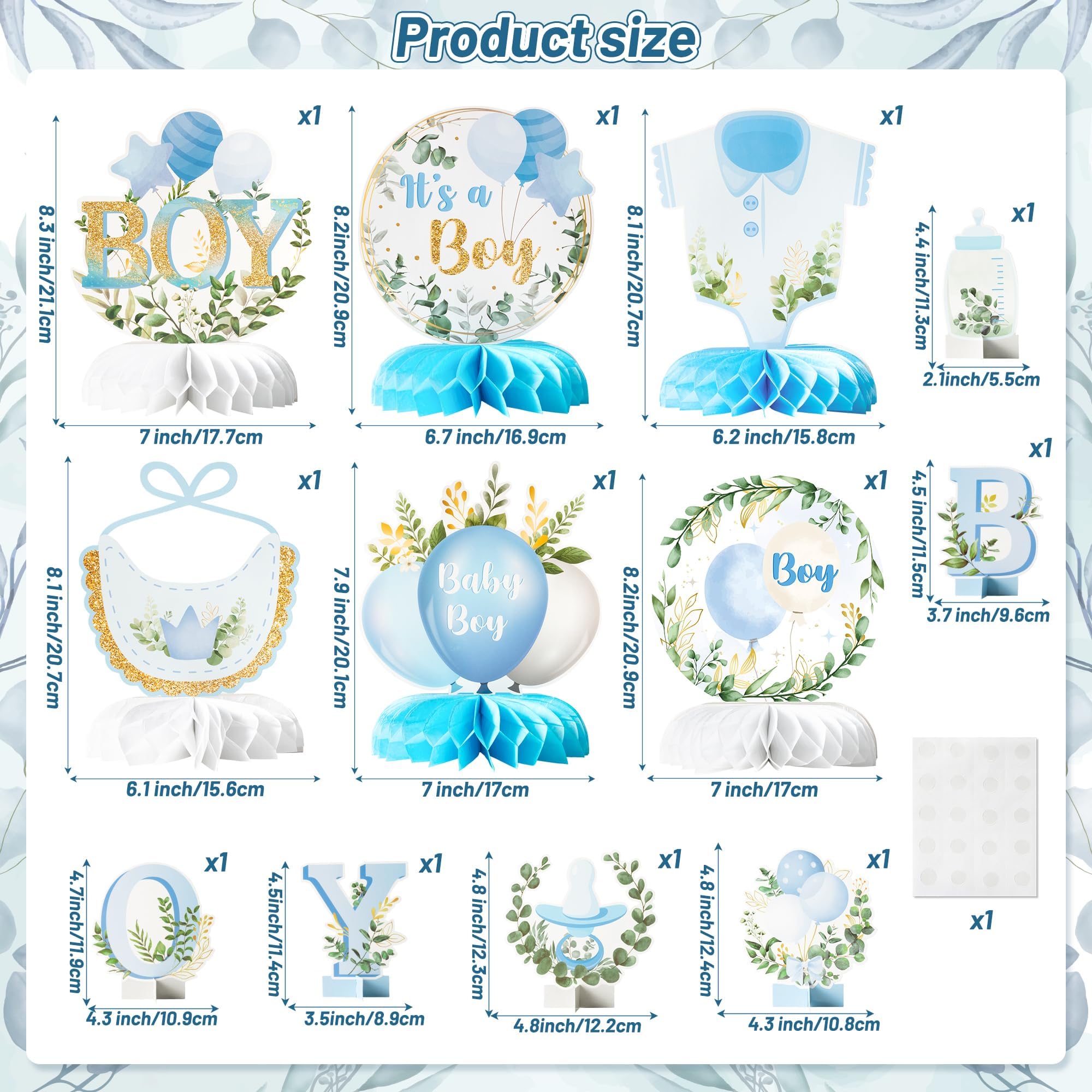 ANGOLIO blue baby table top centerpiece adds a soft focal point.