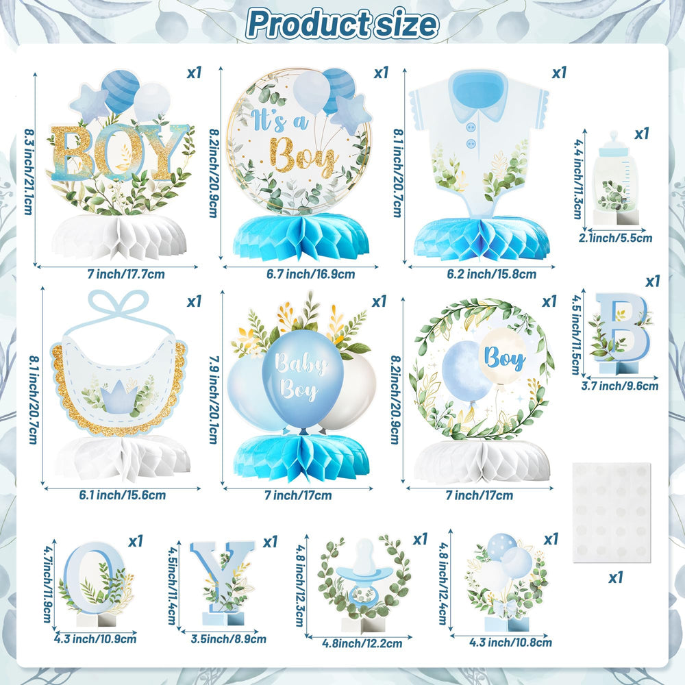 ANGOLIO blue baby table top centerpiece adds a soft focal point.