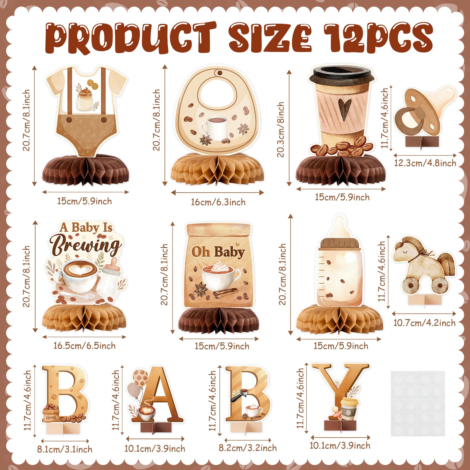 ANGOLIO a baby is brewing centerpiece brings playful charm to gender reveal decor.