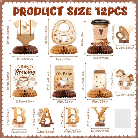 ANGOLIO a baby is brewing centerpiece brings playful charm to gender reveal decor.