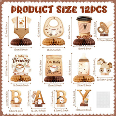 ANGOLIO a baby is brewing centerpiece brings playful charm to gender reveal decor.