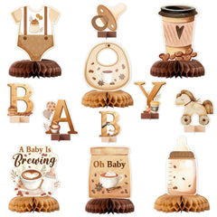 ANGOLIO coffee bean centerpiece adds warm coffee theme to baby shower tables.