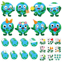 ANGOLIO Happy Earth Day kit contents for colorful DIY ornaments and kids' crafts.