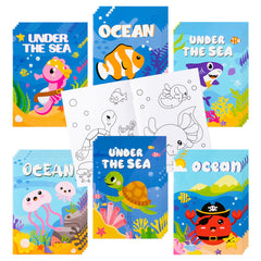 ANGOLIO ocean animals coloring books 24-pack offering diverse undersea scenes for creative play.