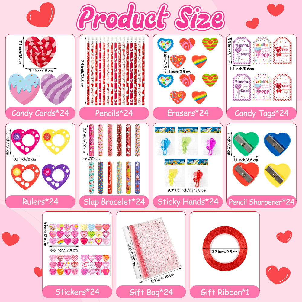 ANGOLIO Valentines giant lollipop pencils with heart erasers, perfect for valentines classroom activities