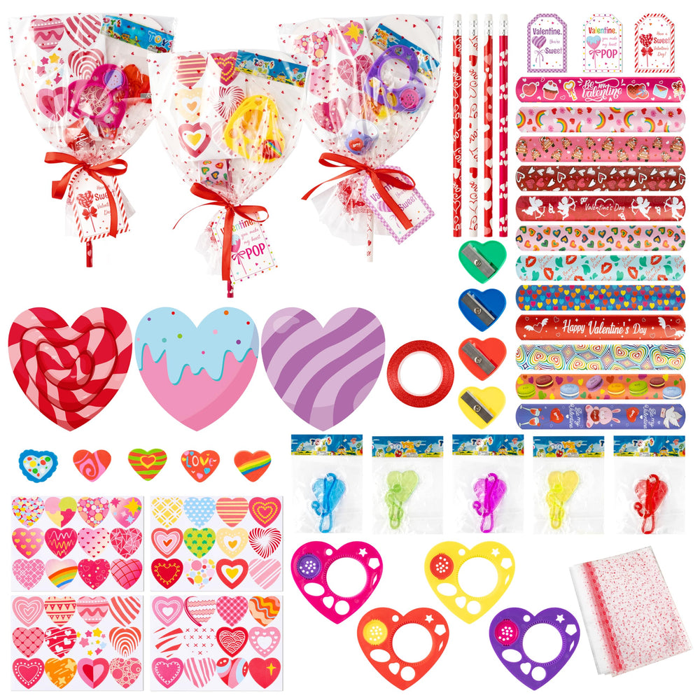 ANGOLIO Valentines giant lollipop stationery set in full packaging, ideal for classroom gift exchanges